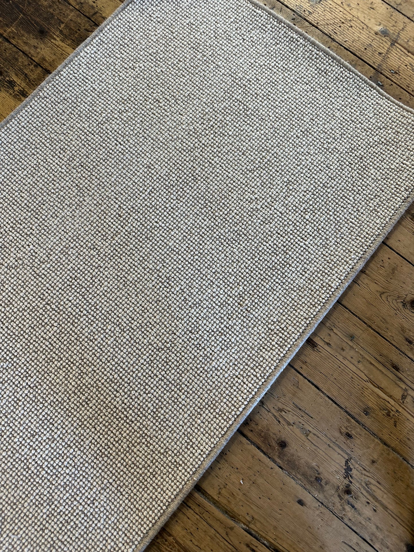 Cream mix 100% wool hallway runner 80cm x 380cm