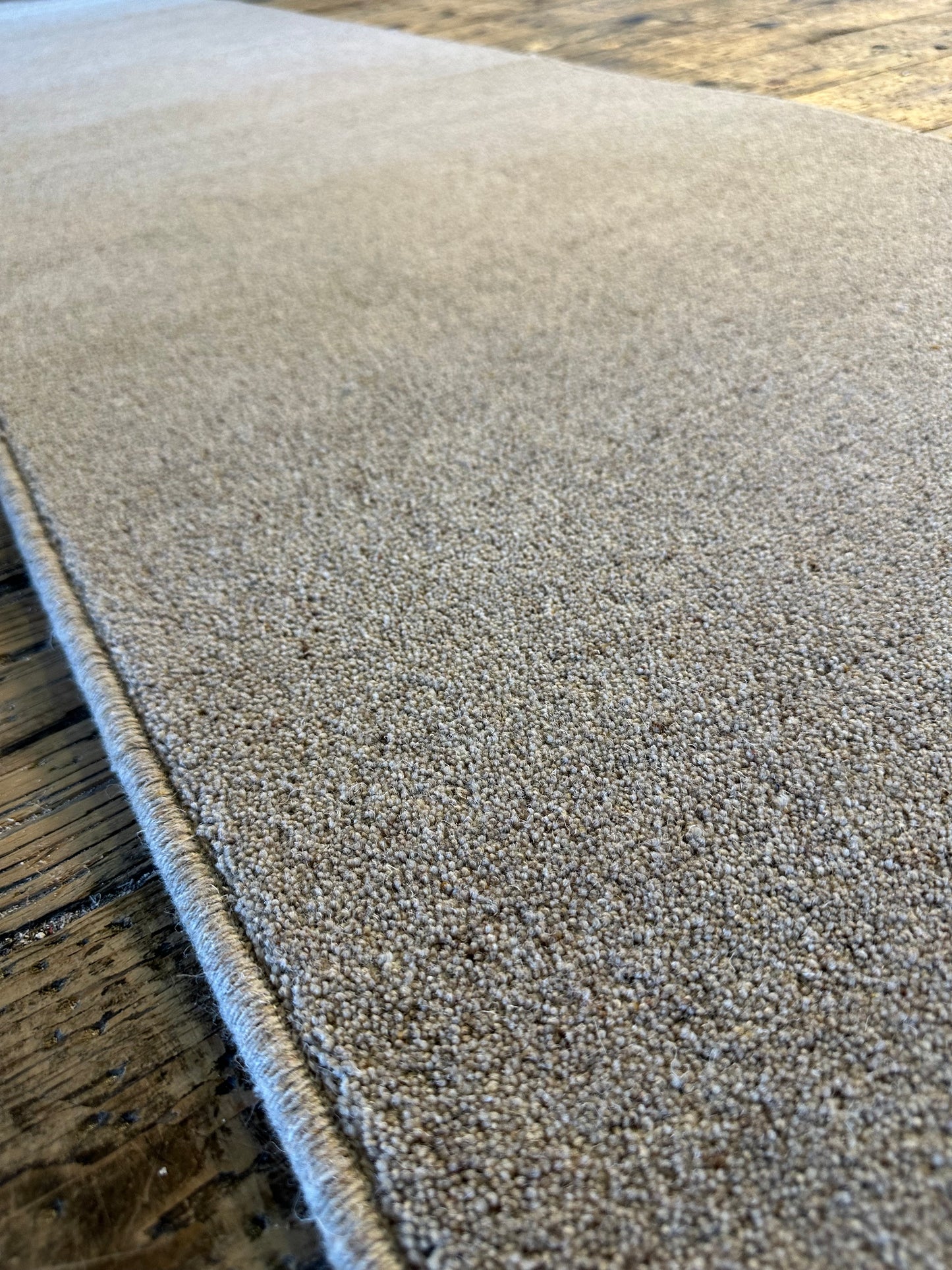Taupe brown 80/20 wool hallway runner 70cm x 397cm