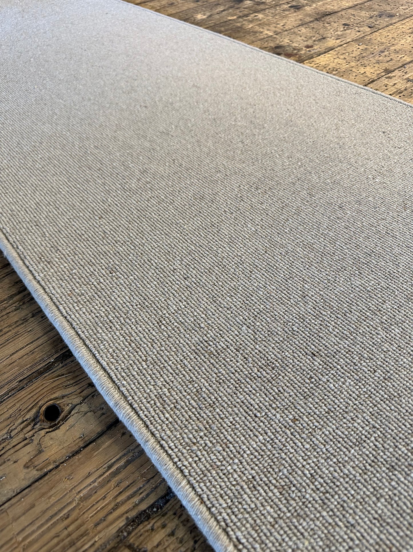 Oatcake 100% wool hallway runner 70cm x 250cm
