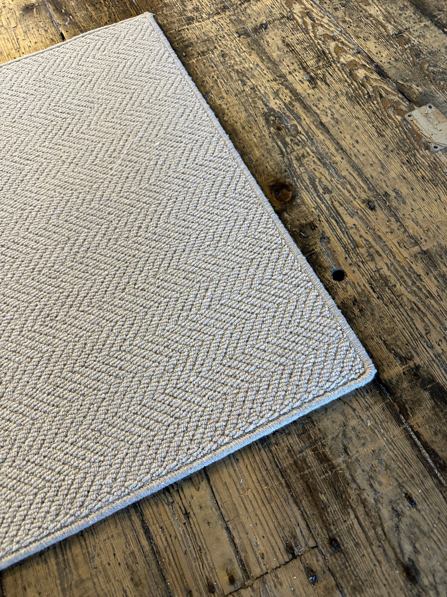 Herringbone 100% wool hallway runner 82cm x 238cm