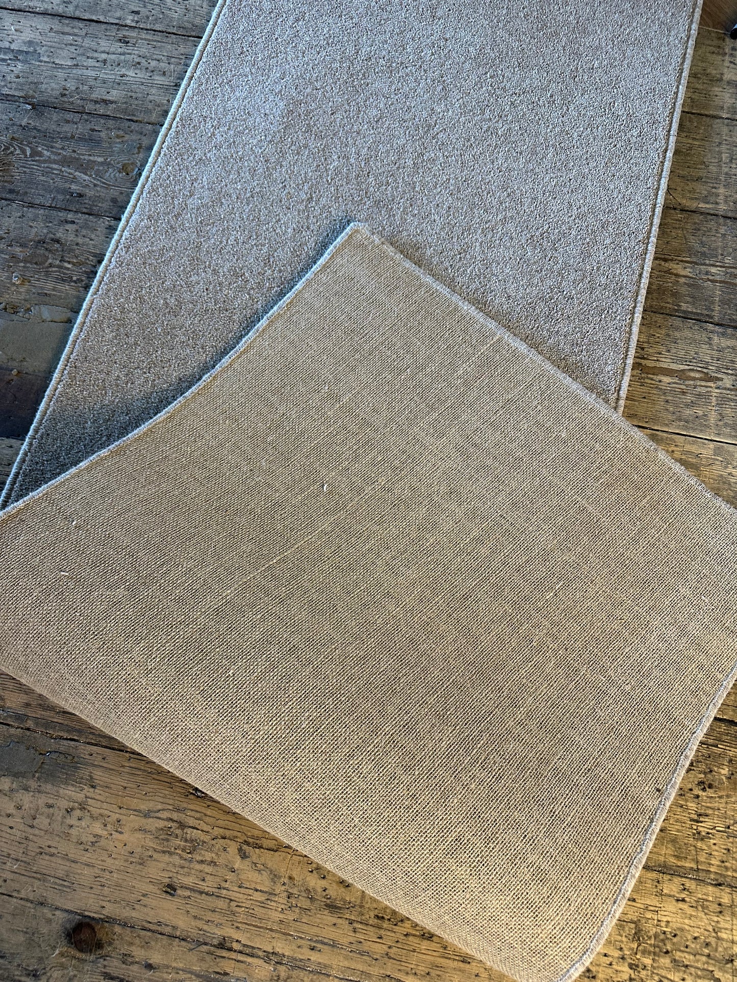 Taupe brown 80/20 wool hallway runner 70cm x 397cm