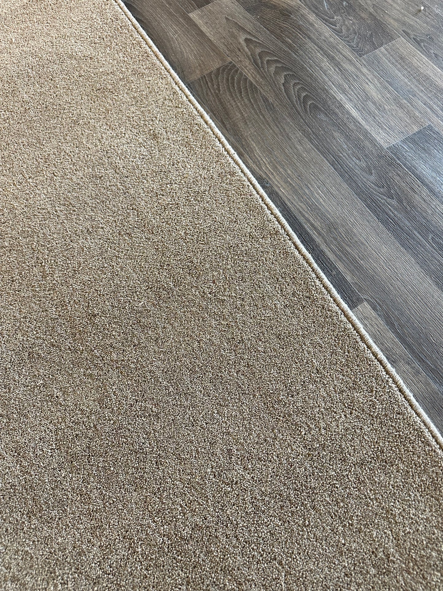 Taupe brown 80/20 wool hallway runner 70cm x 397cm