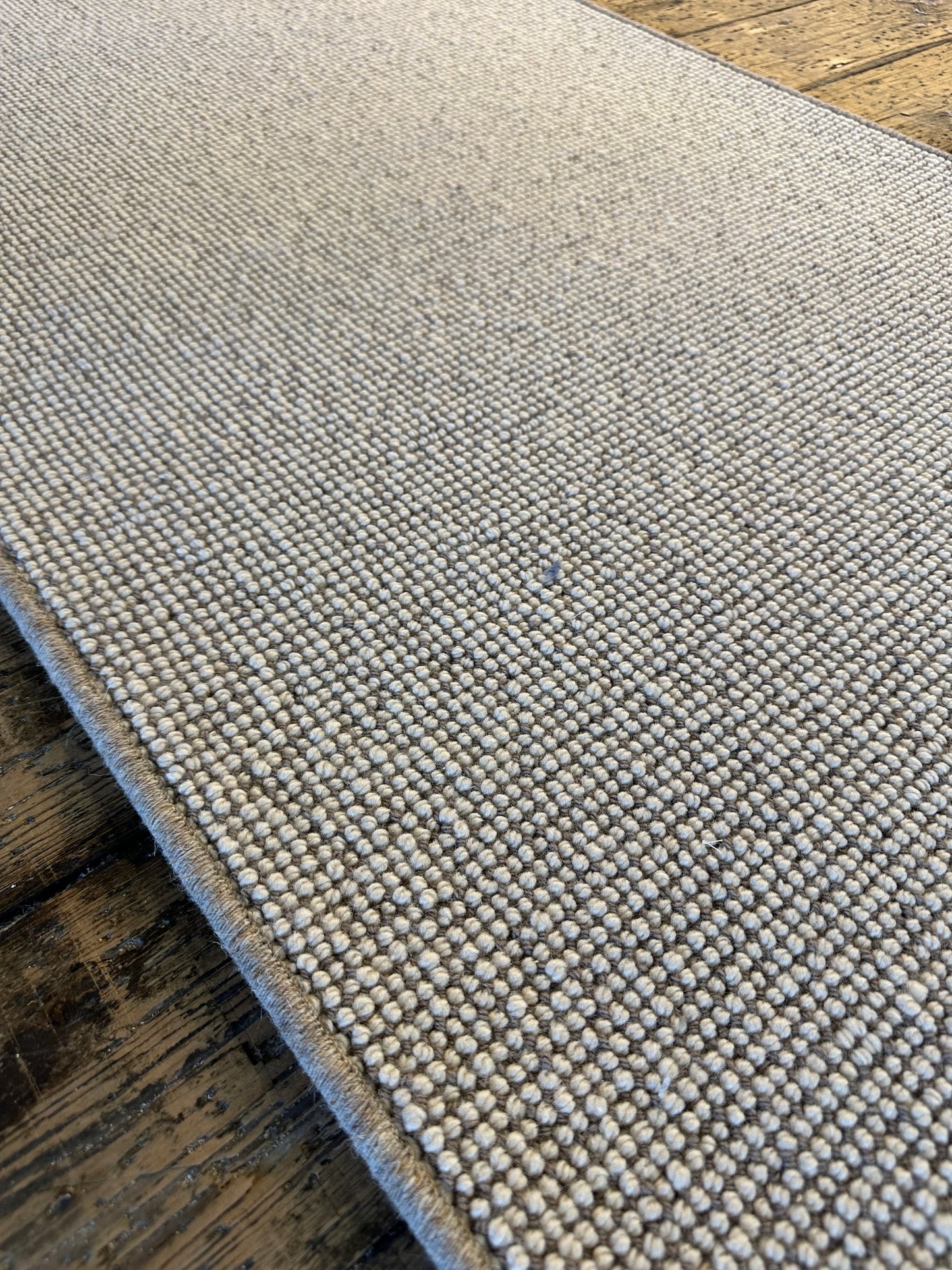Cream mix 100% wool hallway runner 80cm x 380cm