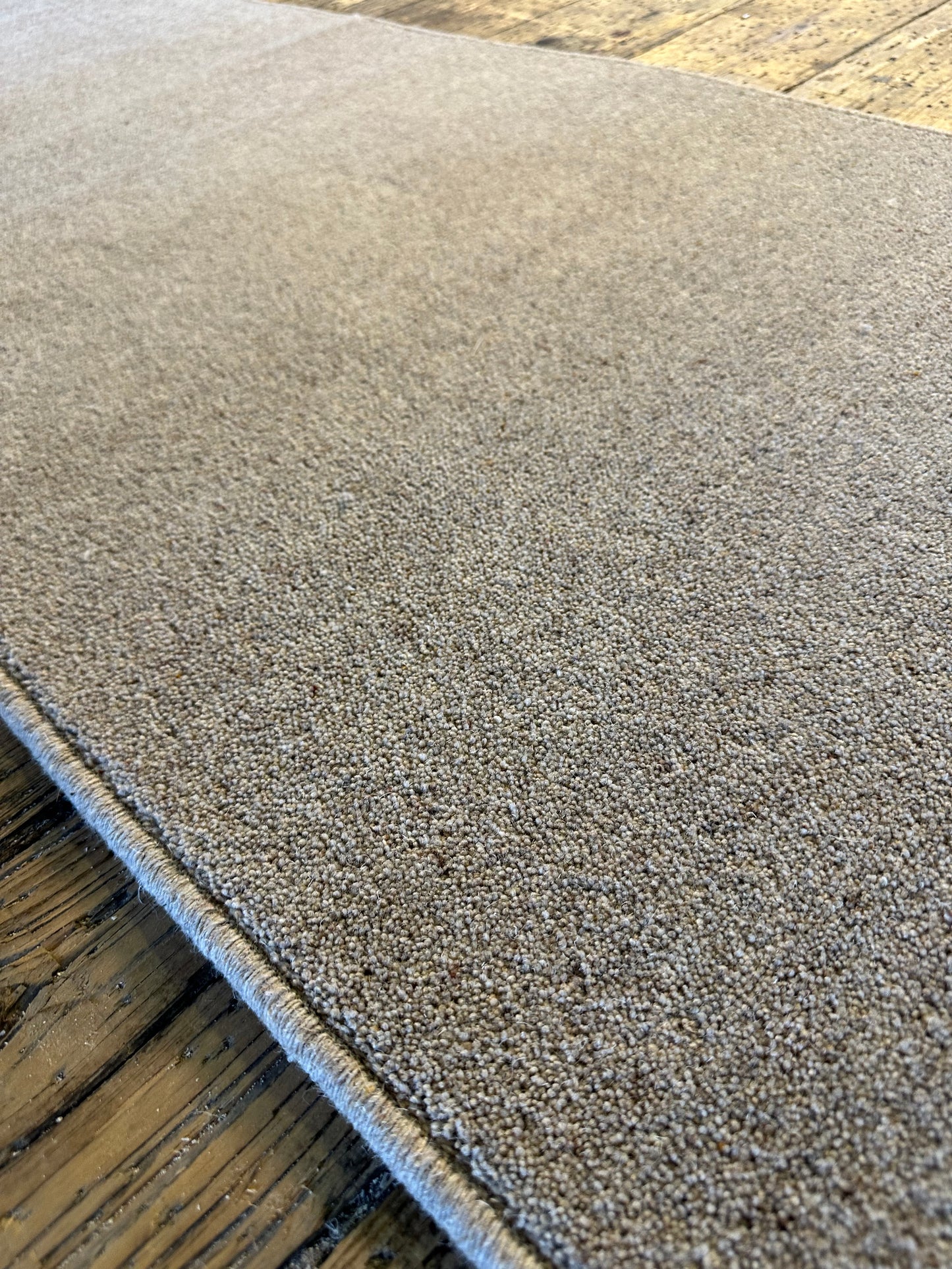 Taupe brown 80/20 wool hallway runner 70cm x 397cm