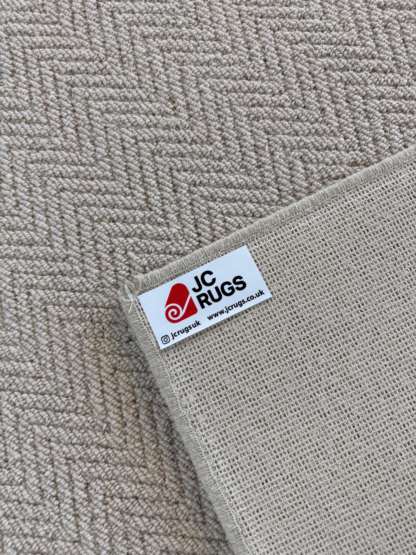 Oxford tone herringbone 100% wool rug 200cm x 290cm