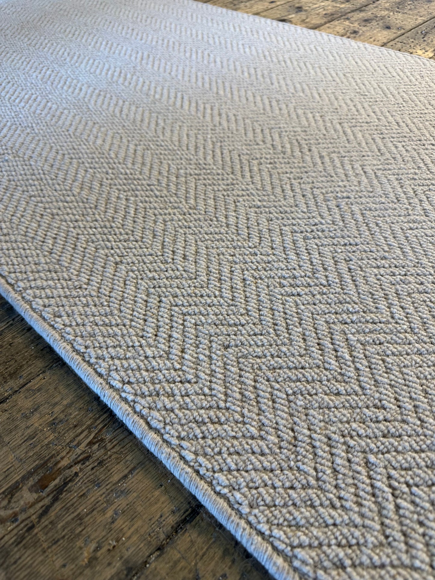 Herringbone 100% wool hallway runner 82cm x 238cm