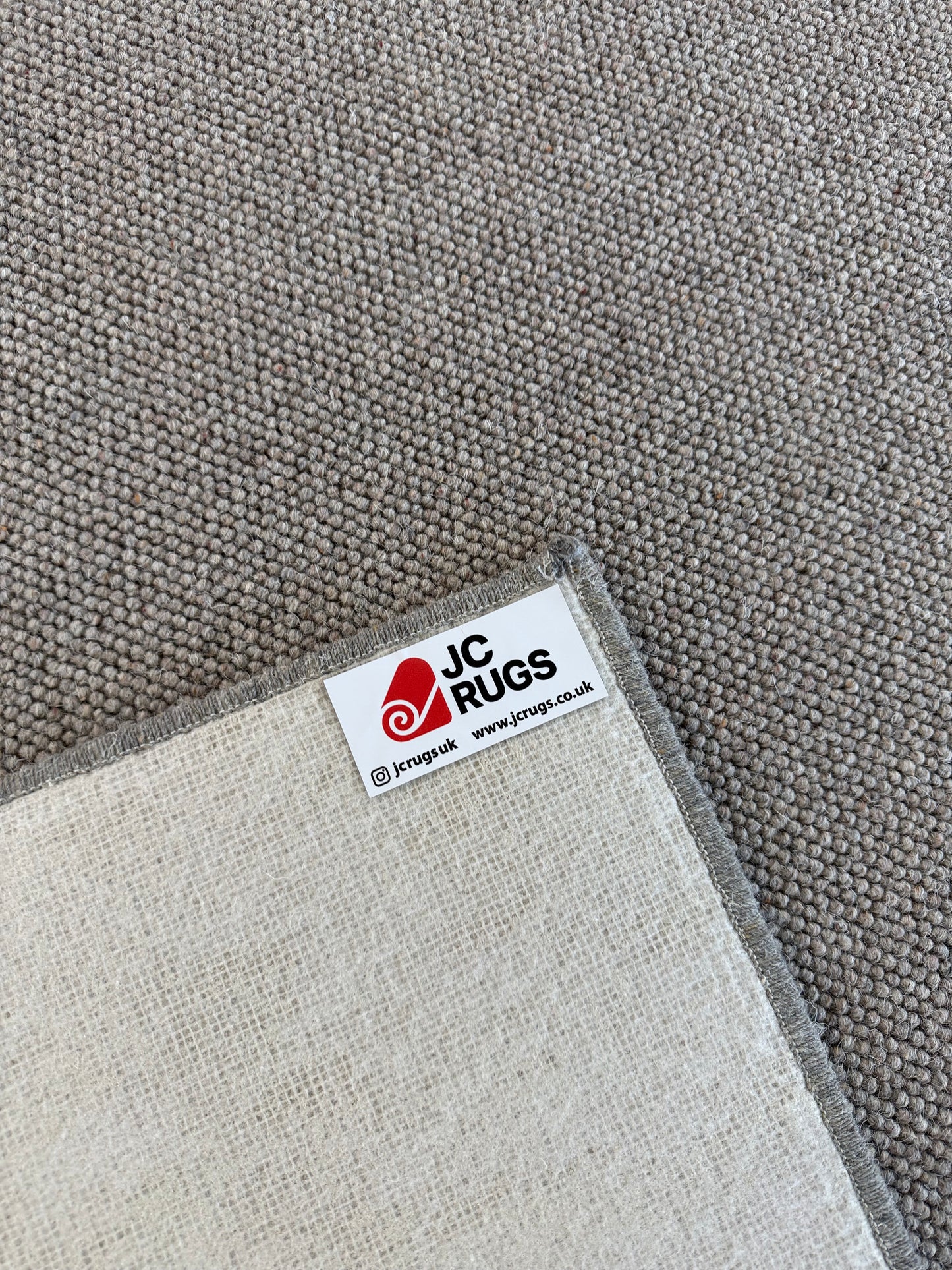 Slate grey 100% wool rug 260cm x 297cm
