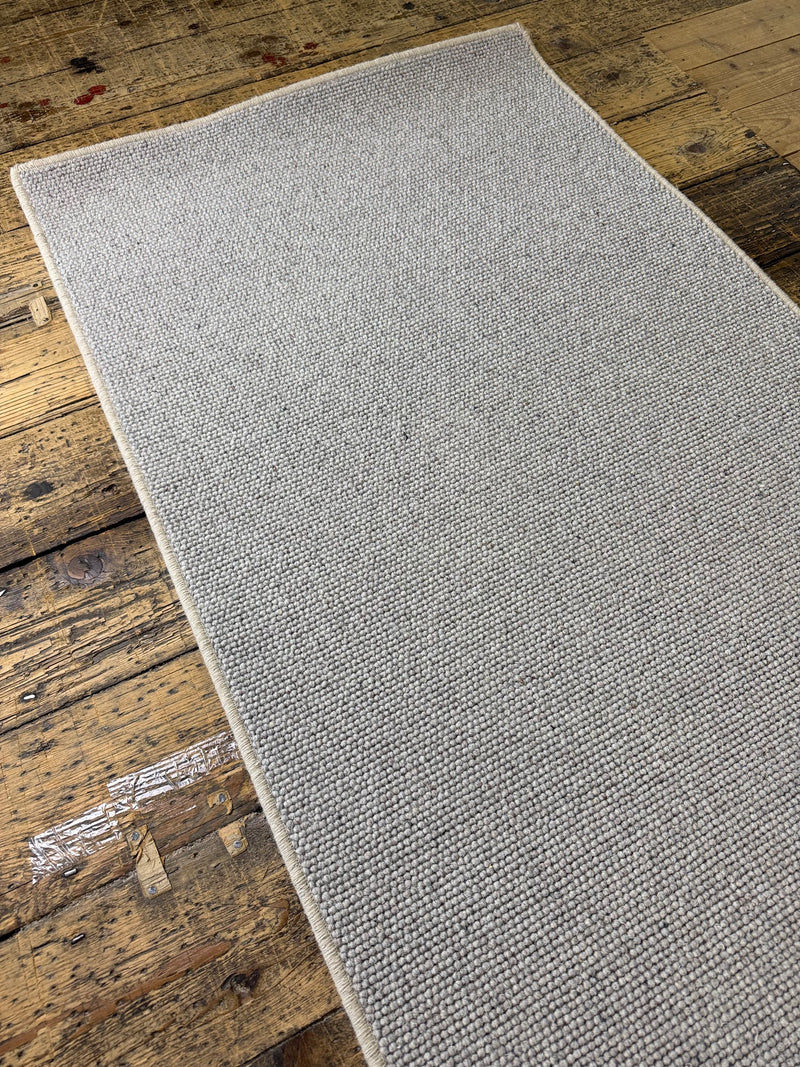 Pewter 100% wool hallway runner 80cm x 255cm