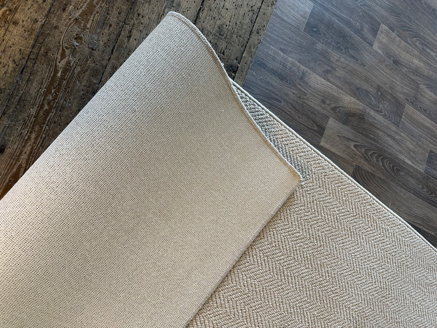 Herringbone 100% wool hallway runner 82cm x 238cm