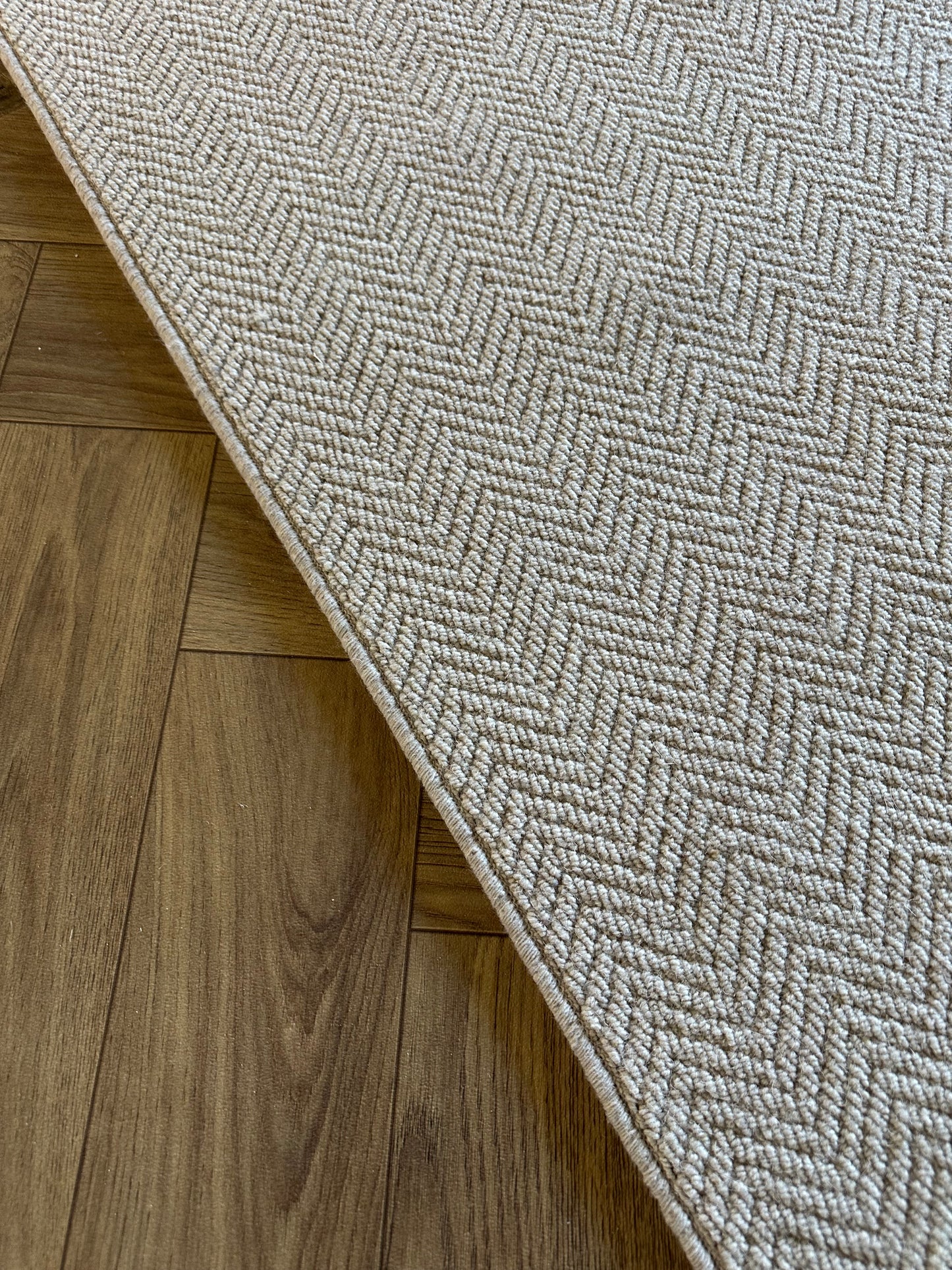 Herringbone 100% wool hallway runner 82cm x 238cm