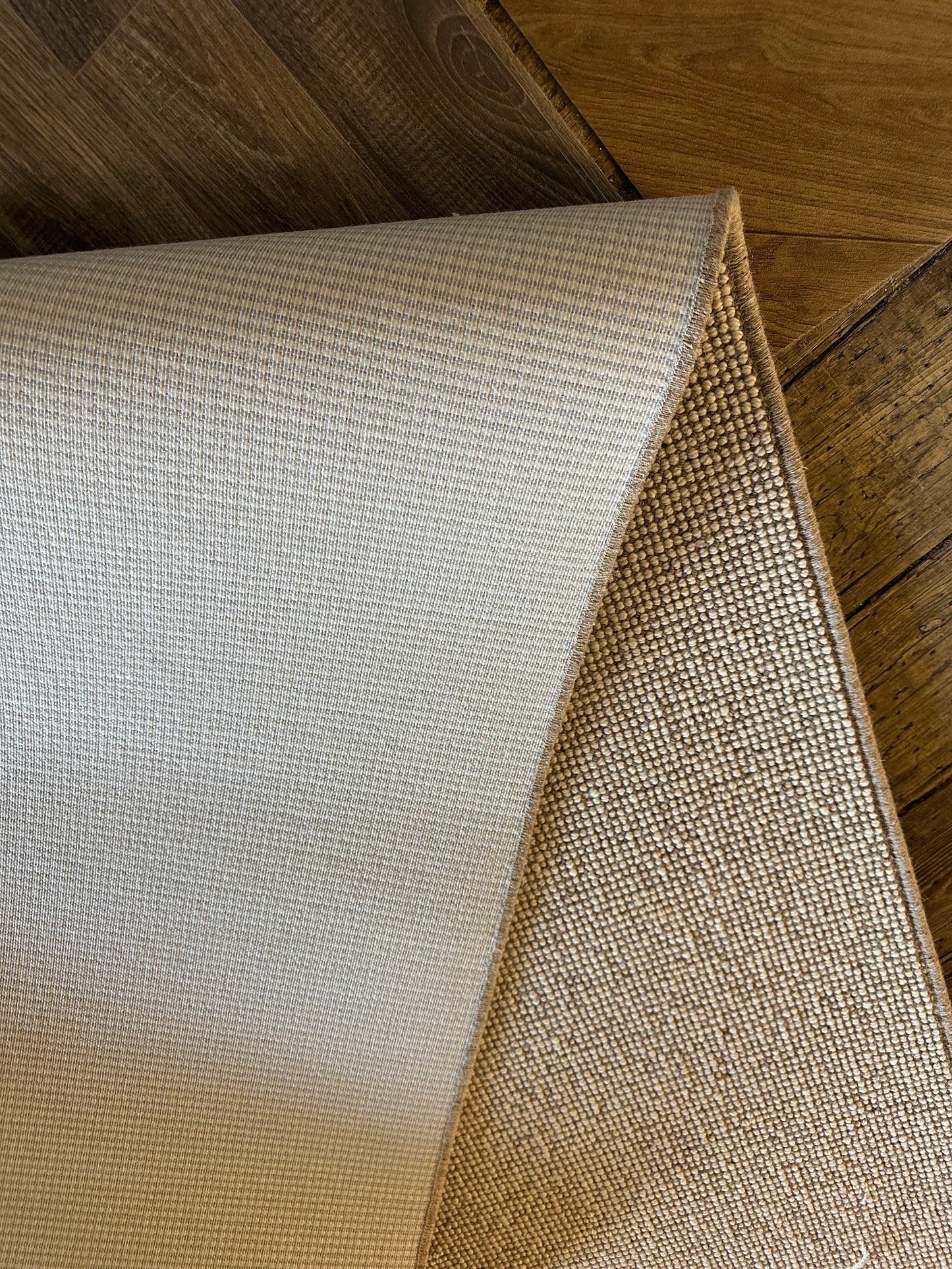 Cream mix 100% wool hallway runner 80cm x 380cm