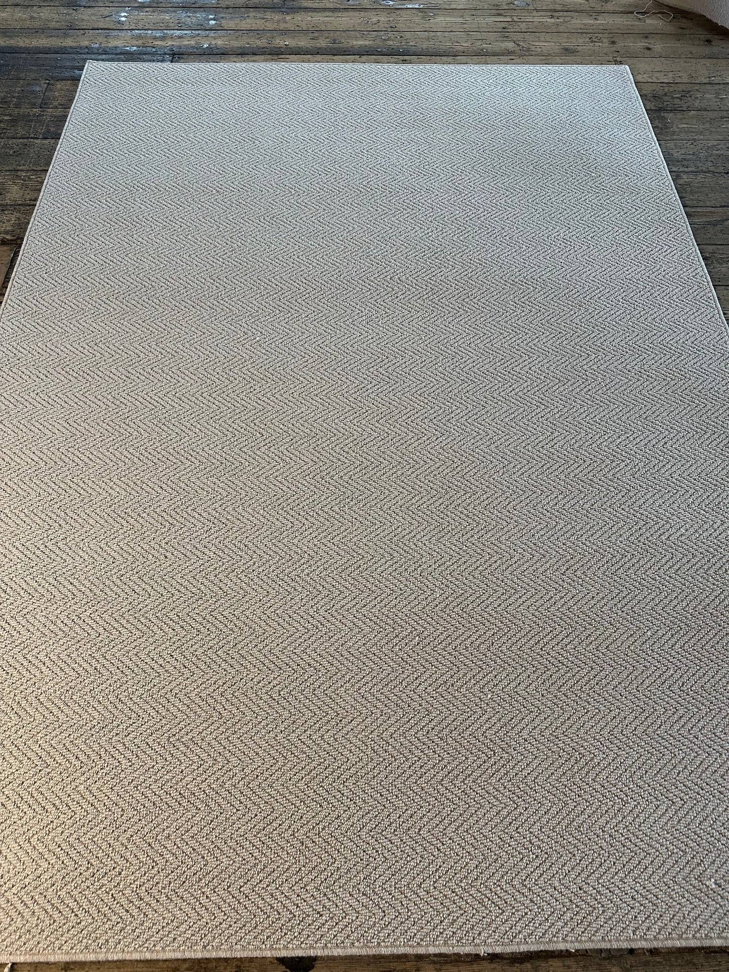 Herringbone 100% wool rug 190cm x 260cm