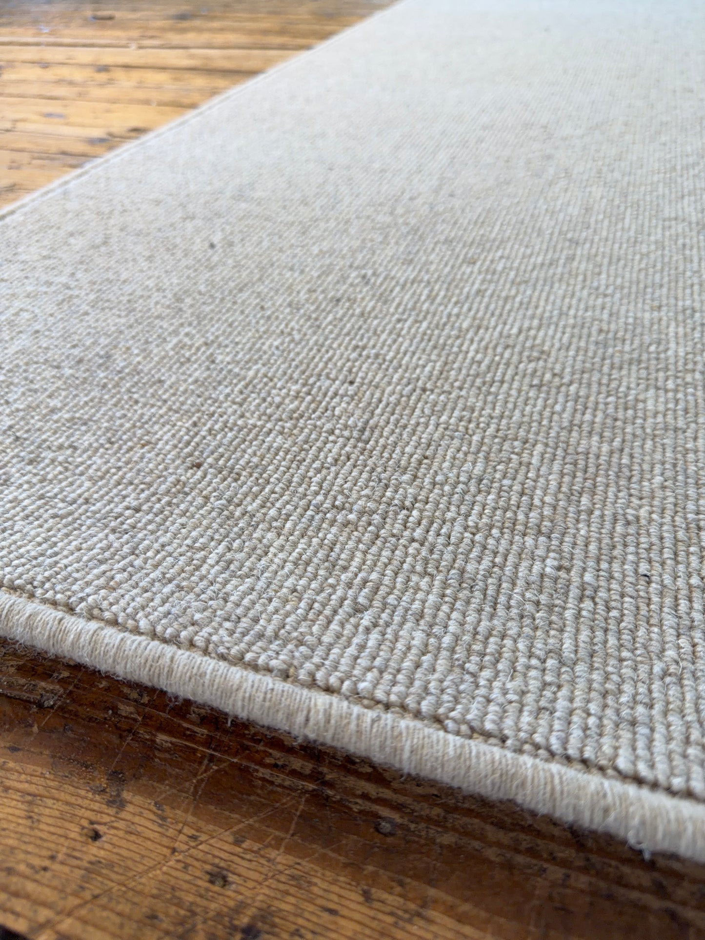 Oatcake 100% wool hallway runner 75cm x 353cm