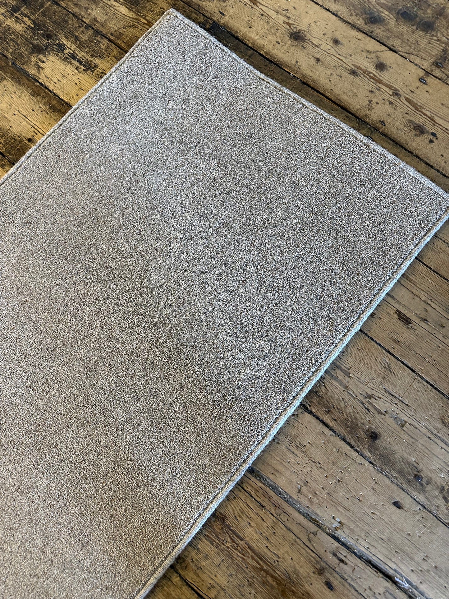 Taupe brown 80/20 wool hallway runner 70cm x 397cm