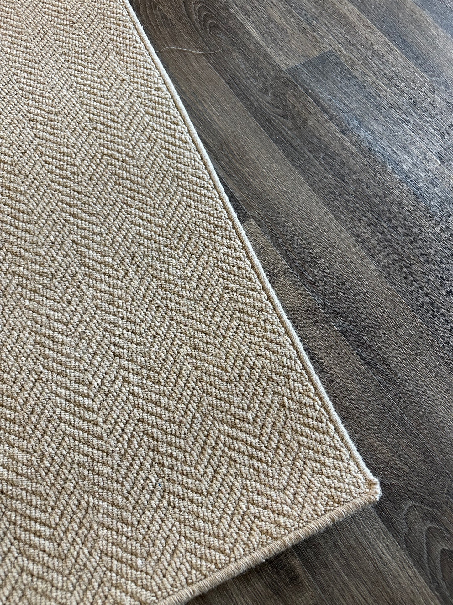 Herringbone 100% wool hallway runner 82cm x 238cm