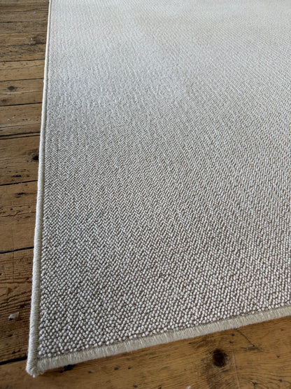 Coffee&cream 100% wool rug 227cm x 326cm