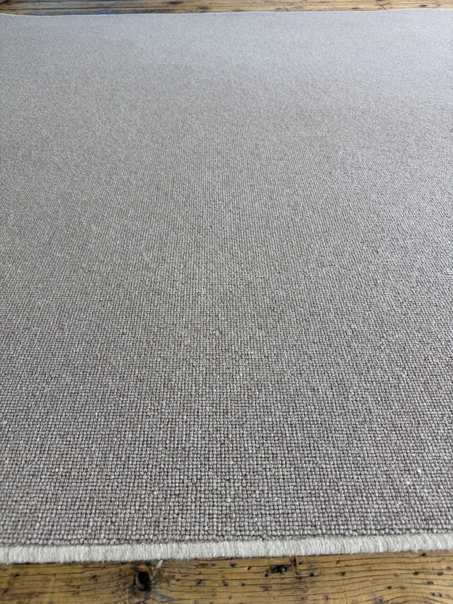 Truly taupe 100% wool rug 200cm x 200cm