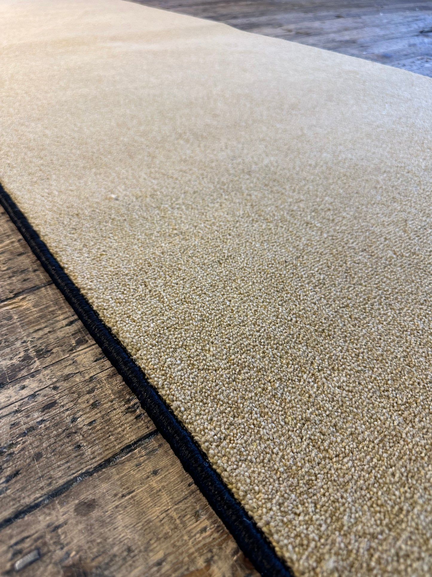 Gold Black binding Wool twist hallway runner 80cm x 285cm