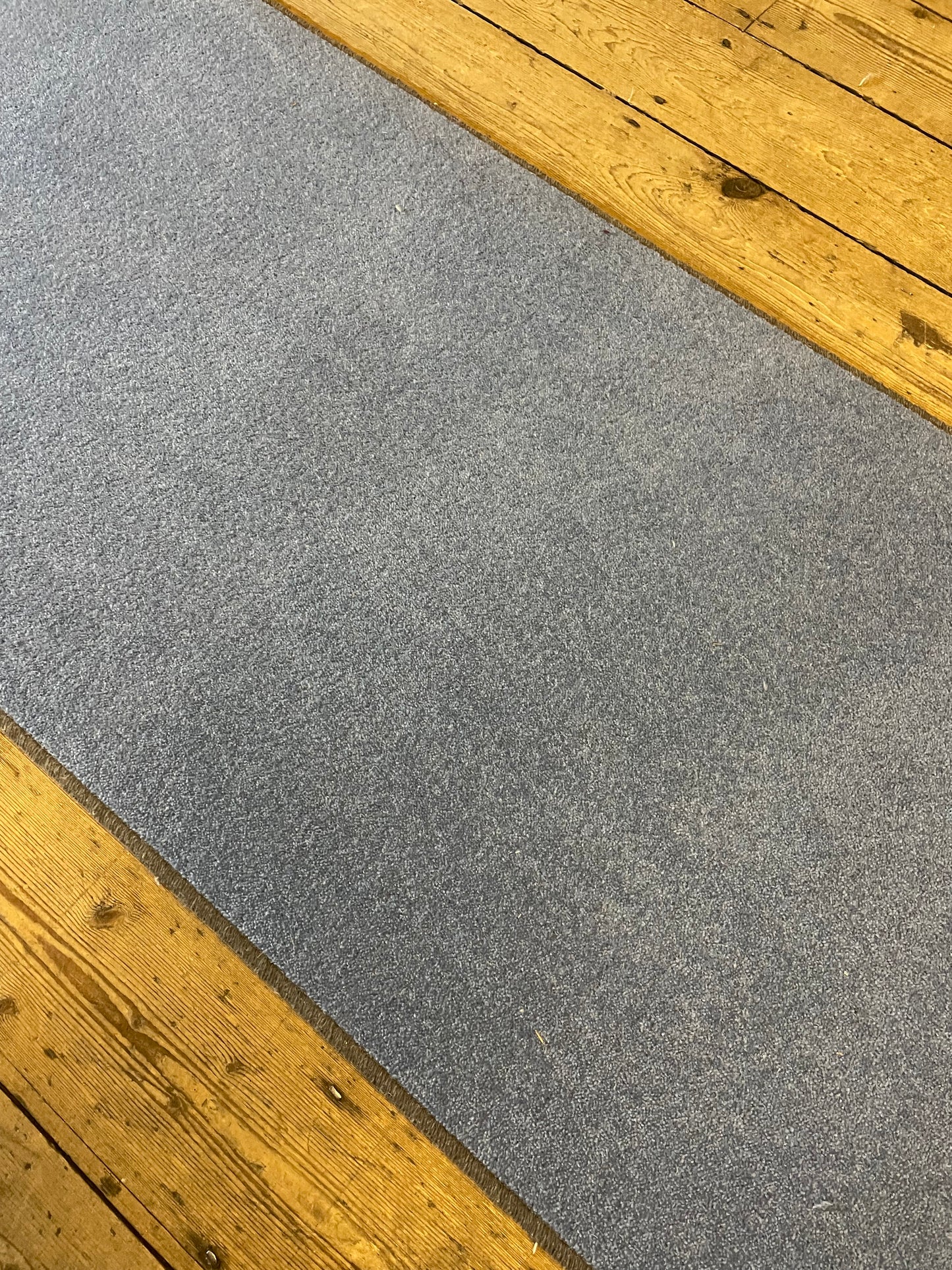 Blue wool hallway long runner 70cm x 295cm