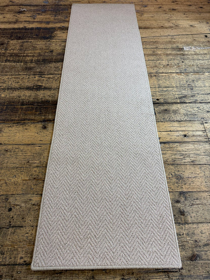 Ecru 100% wool hallway runner 71cm x 252cm