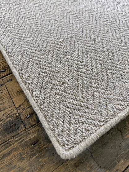 Griege herringbone 100% wool hallway runner 70cm x 241cm