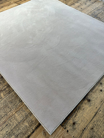 Mushroom velvet wool rug 201cm x 233cm