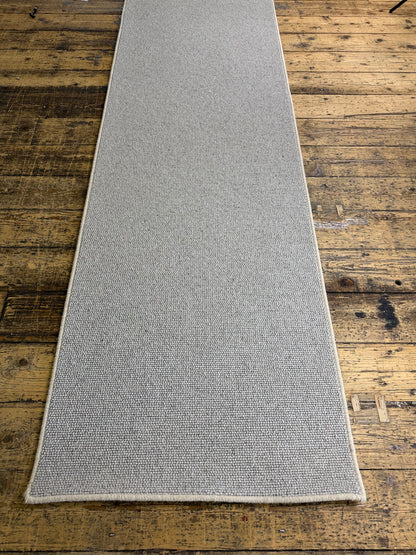 Pewter 100% wool hallway runner 80cm x 255cm