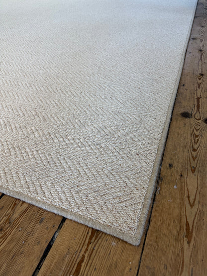 Pine herringbone 100% wool rug 385cm x 398cm