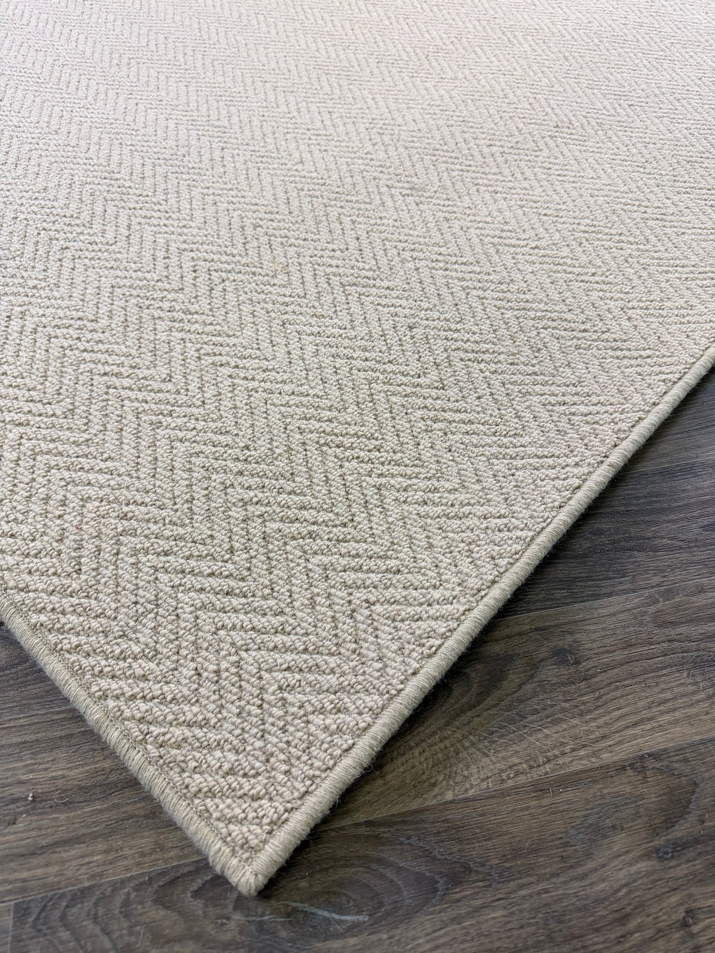 Oxford tone herringbone 100% wool rug 242cm x 300cm