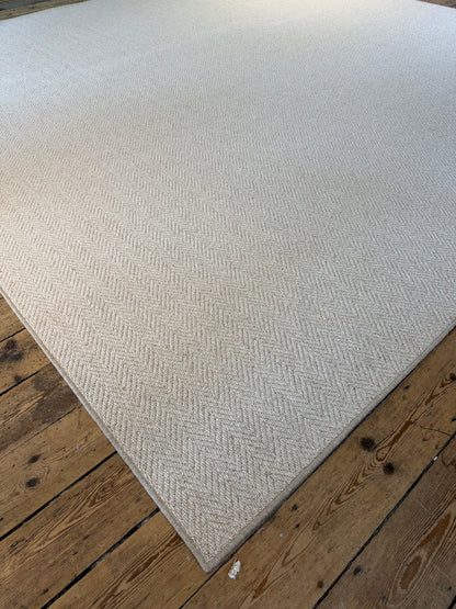 Pine herringbone 100% wool rug 385cm x 398cm