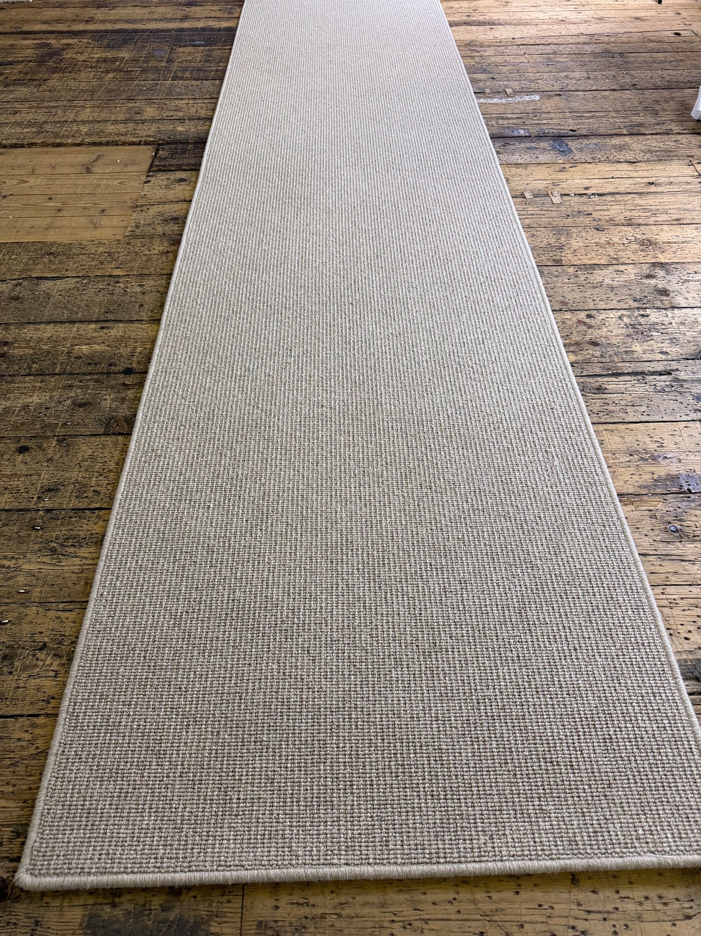 Hessian 100% wool hallway runner 82cm x 524cm