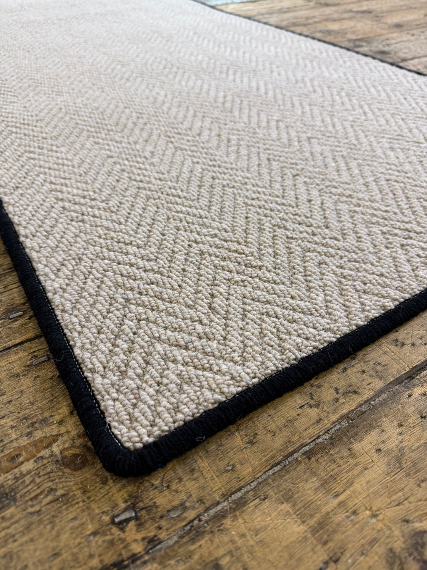 Oatcake 100% wool hallway runner 74cm x 255cm