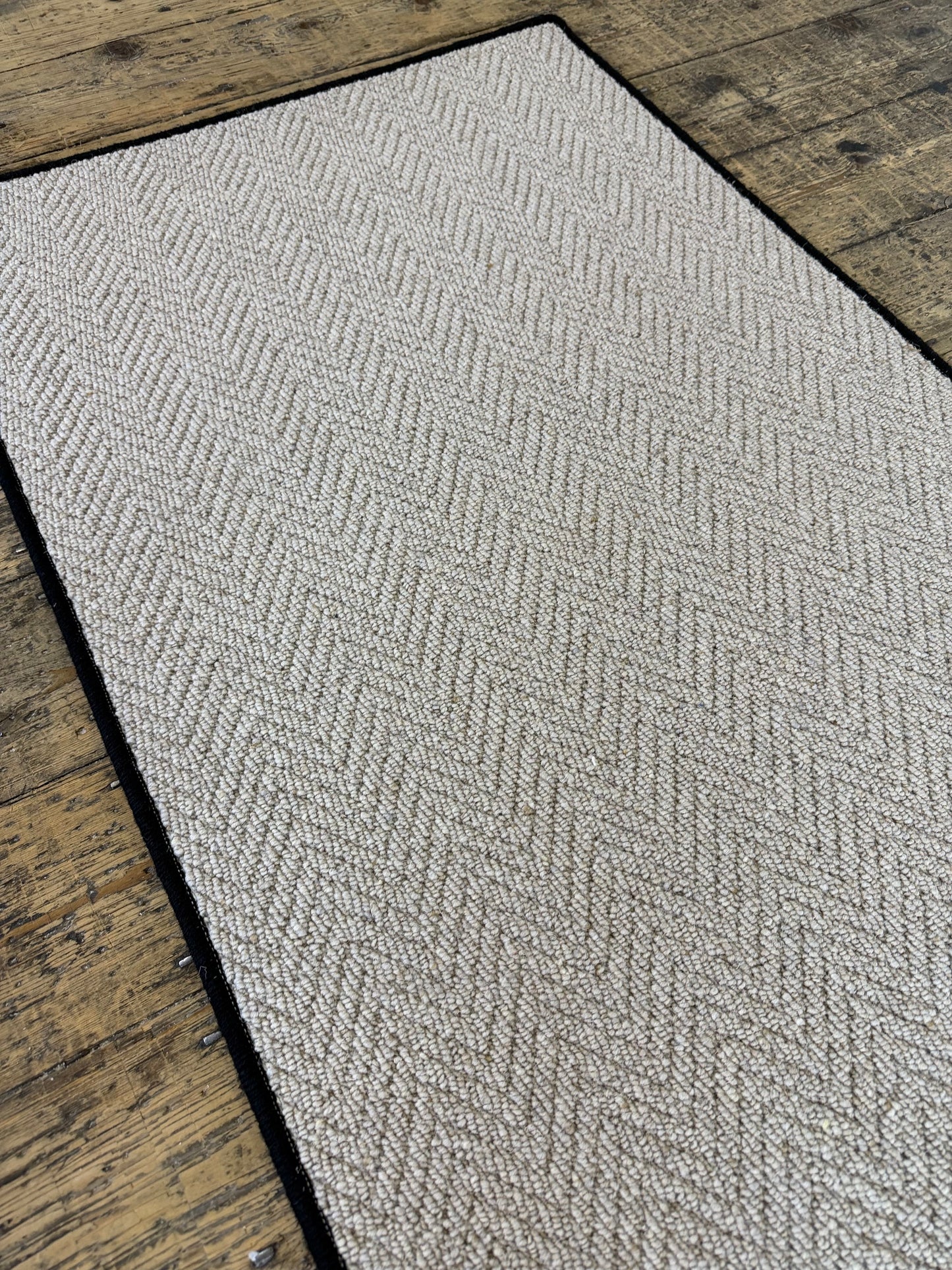 Oatcake 100% wool hallway runner 74cm x 255cm