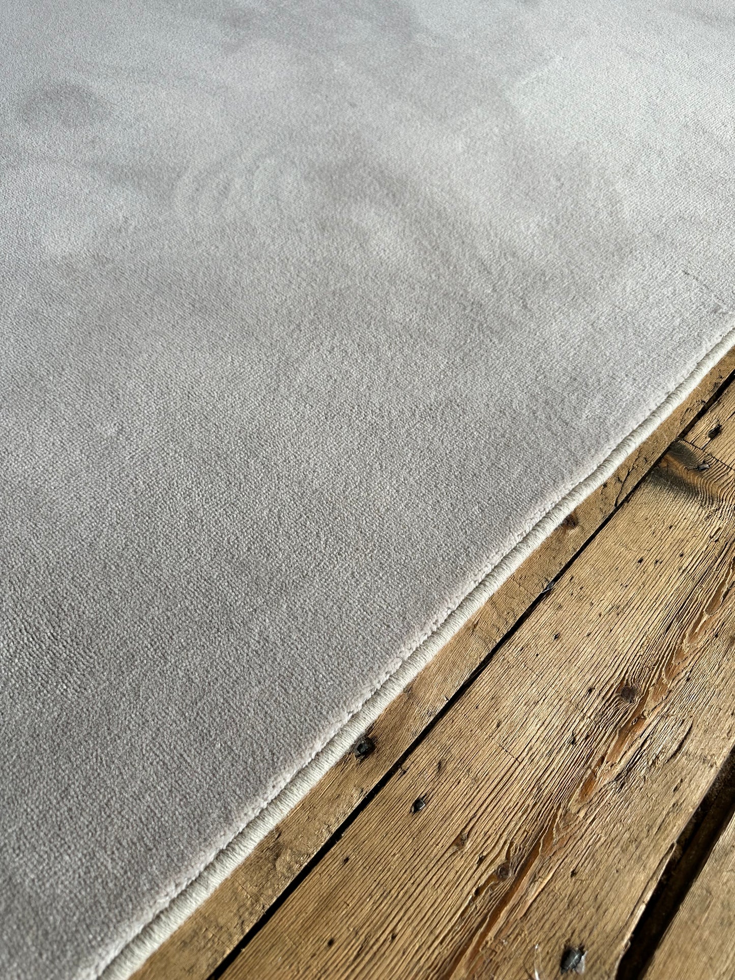 Mushroom velvet wool rug 201cm x 233cm