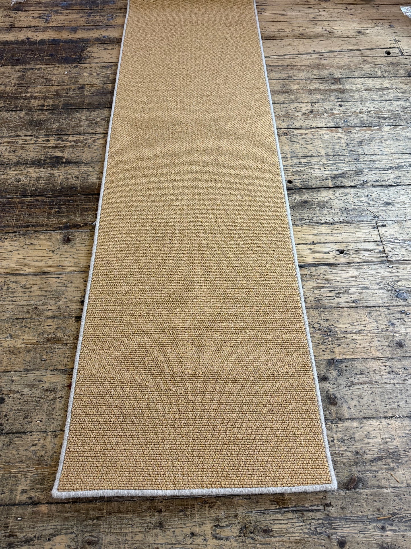 Mustard 100% wool hallway runner 70cm x 246cm