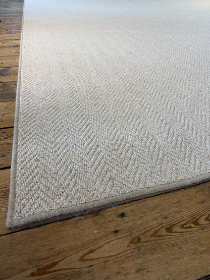 Pine herringbone 100% wool rug 385cm x 398cm