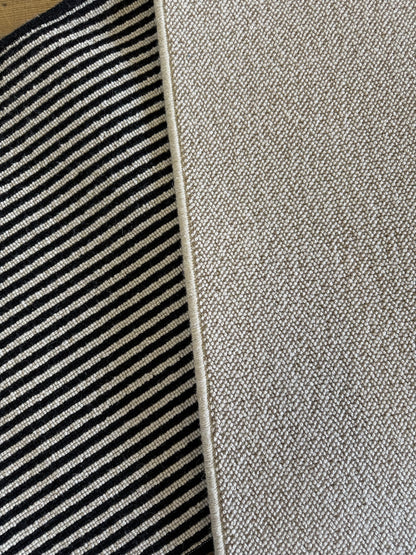 Coffee&cream 100% wool rug 227cm x 326cm
