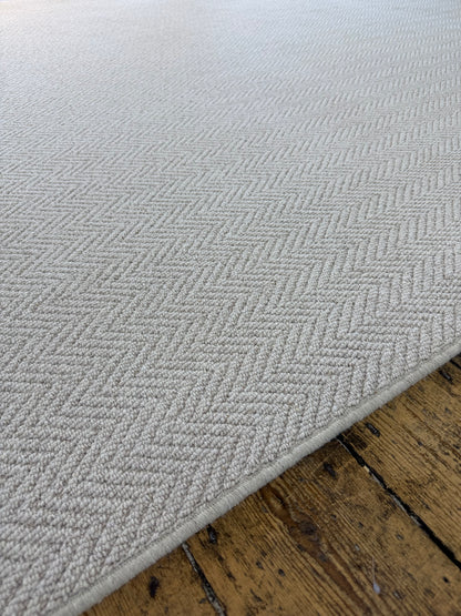 Oxford tone herringbone 100% wool rug 250cm x 288cm