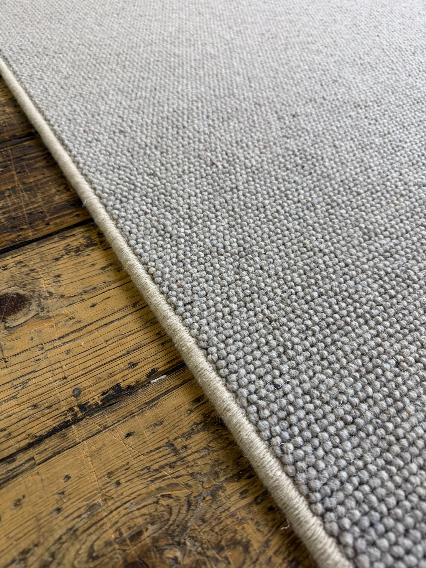 Pewter 100% wool hallway runner 80cm x 255cm