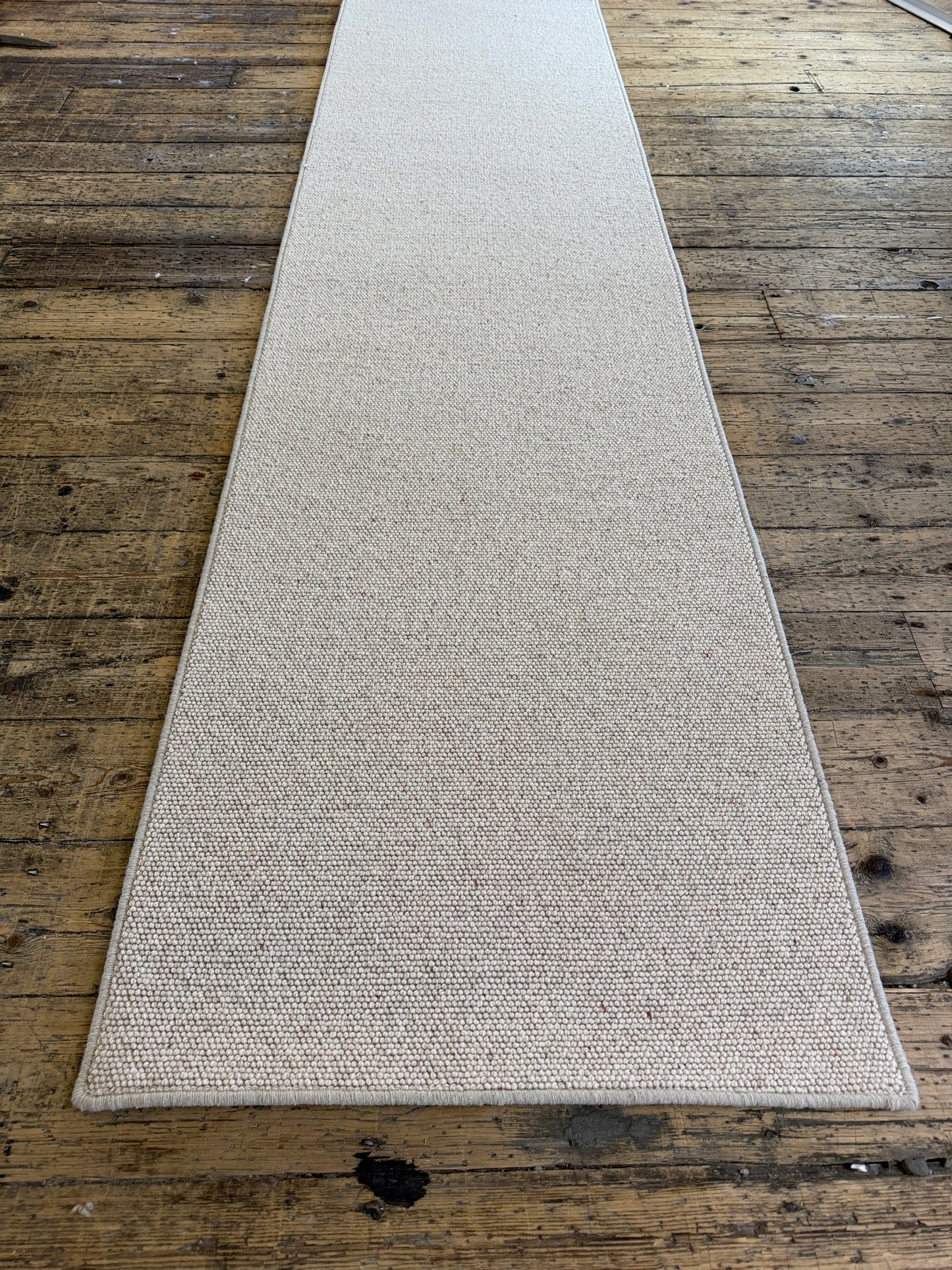 Irish cream 100% wool hallway runner 80cm x 355cm