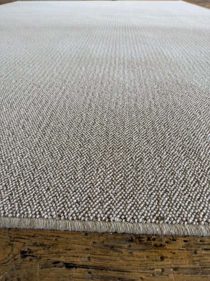 Coffee&cream 100% wool rug 227cm x 326cm