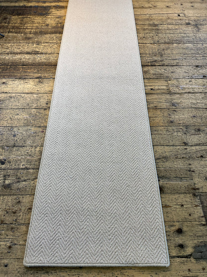 Herringbone 100% wool runner 77cm x 306cm