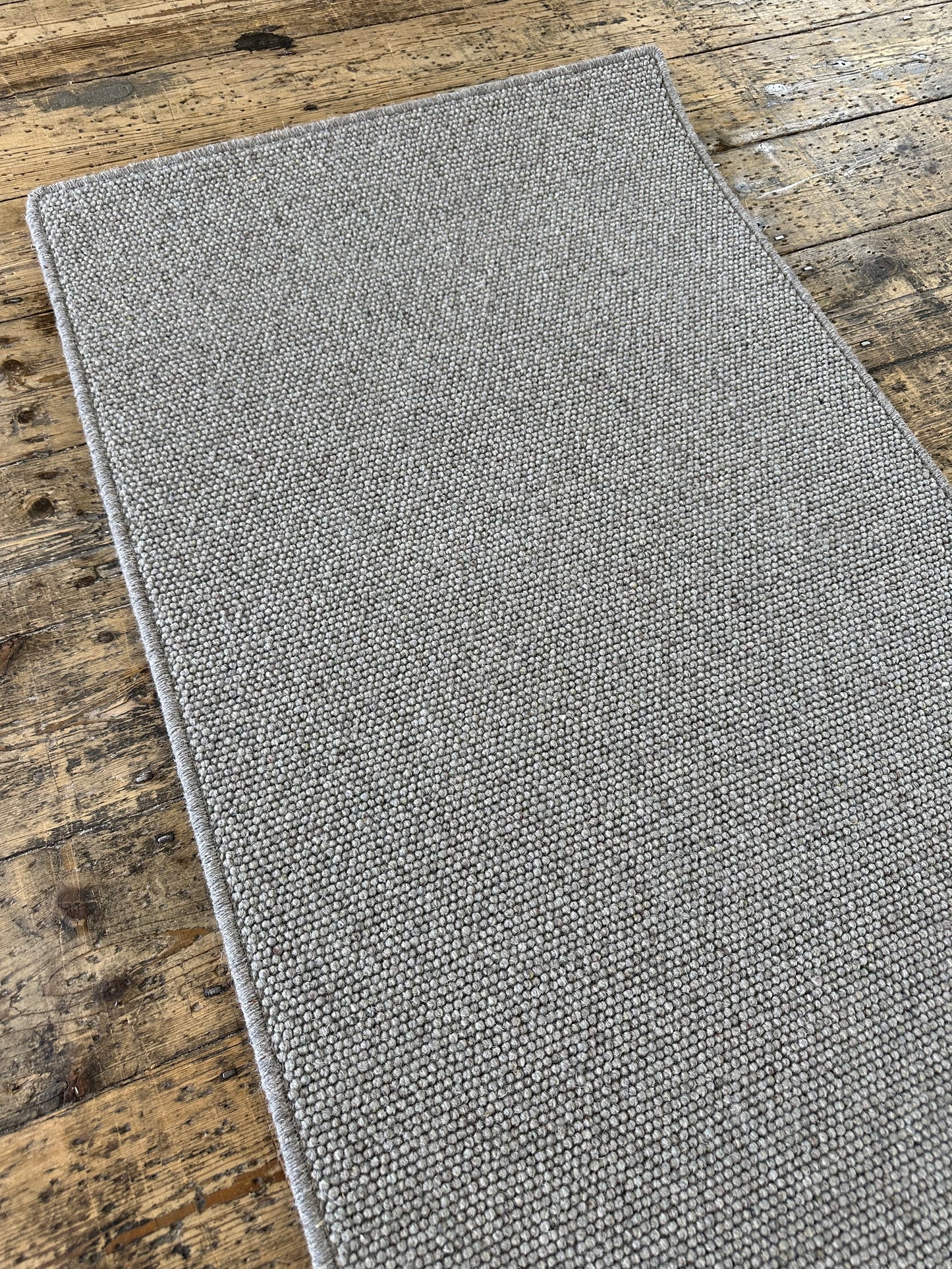Pewter 100% wool hallway runner 70cm x 273cm