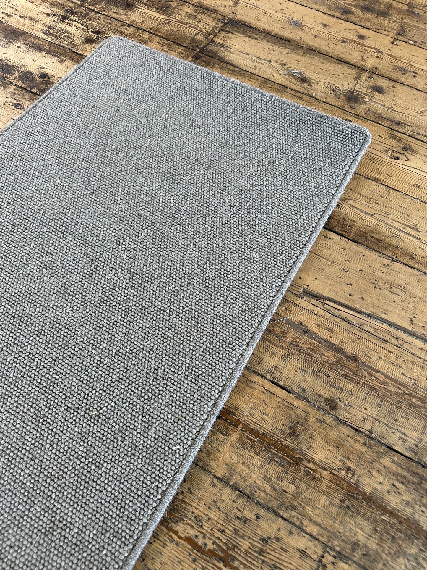 Pewter 100% wool hallway runner 70cm x 273cm