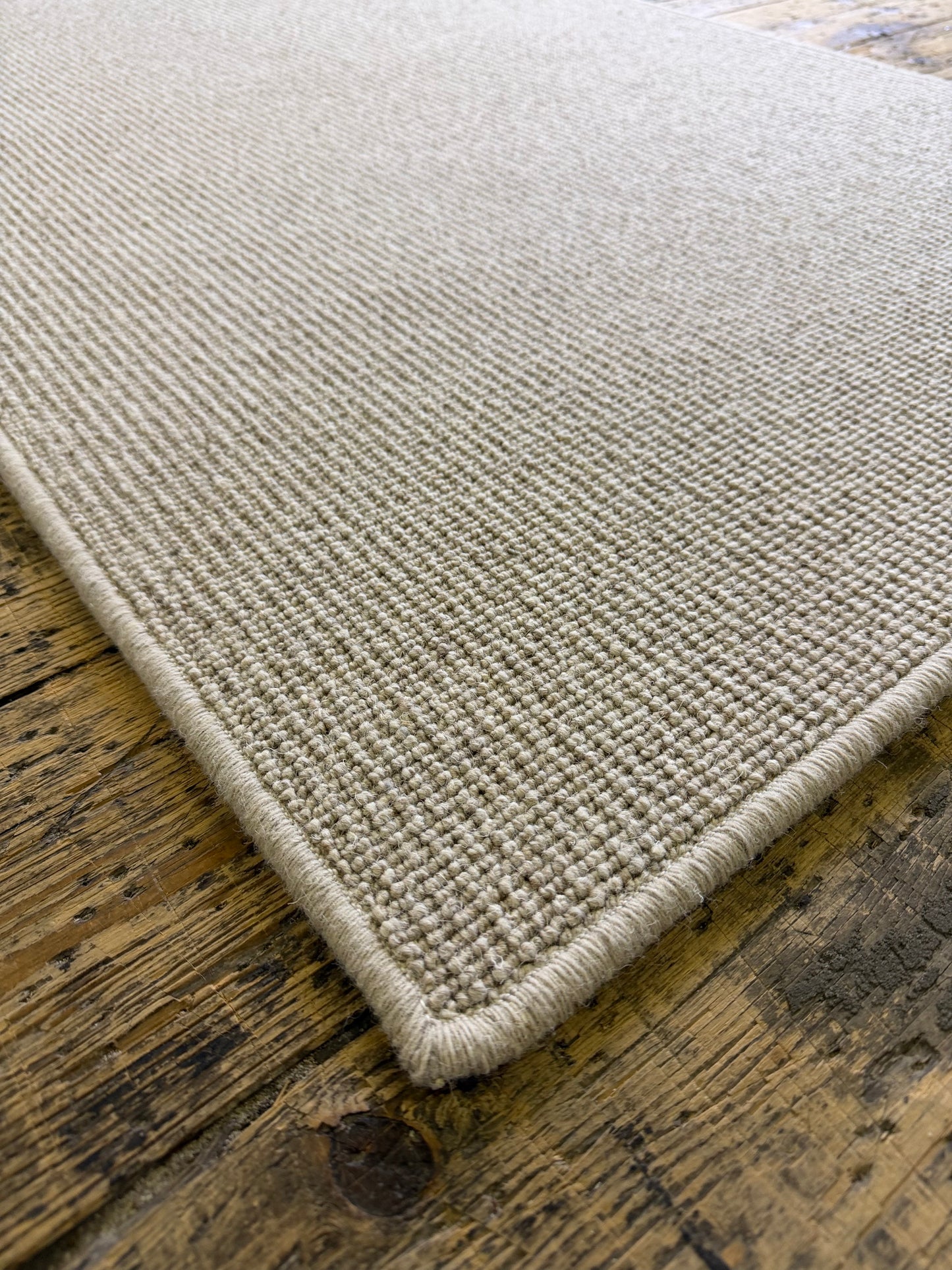 Hessian 100% wool hallway runner 82cm x 524cm