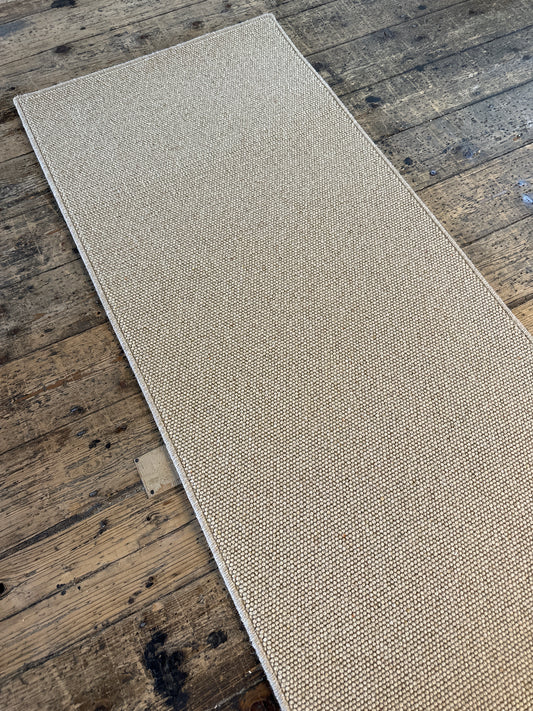Oatmeal beige Gold 100% wool hallway runner