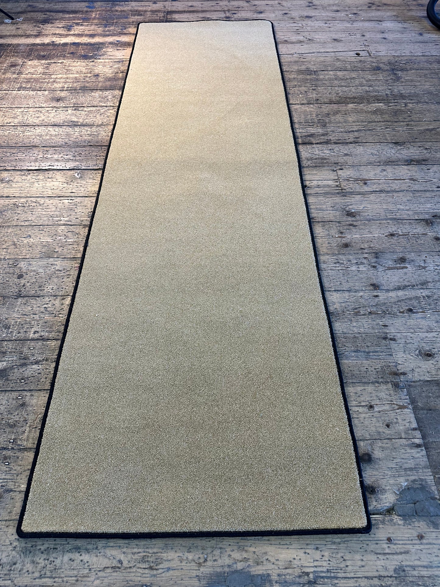 Gold Black binding Wool twist hallway runner 80cm x 285cm