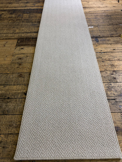 Aran herringbone 100% wool hallway runner 80cm x 350cm