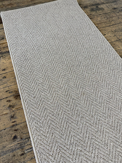 Griege herringbone 100% wool hallway runner 70cm x 241cm