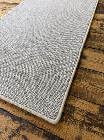 Pewter 100% wool hallway runner 80cm x 255cm